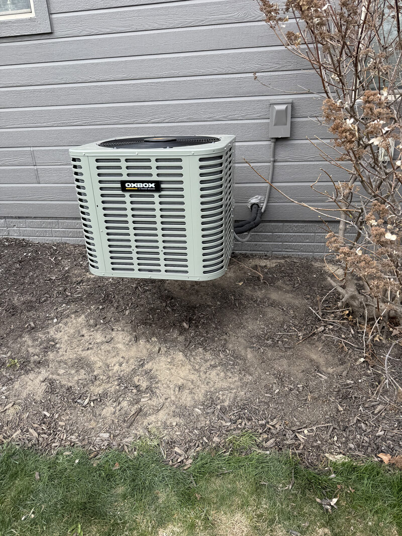 New Oxbox AC unit installed by DL Heating and Cooling at an Omaha NE home