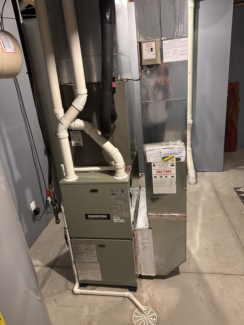 Oxbox furnace installation by DL Heating and Cooling in Omaha NE basement